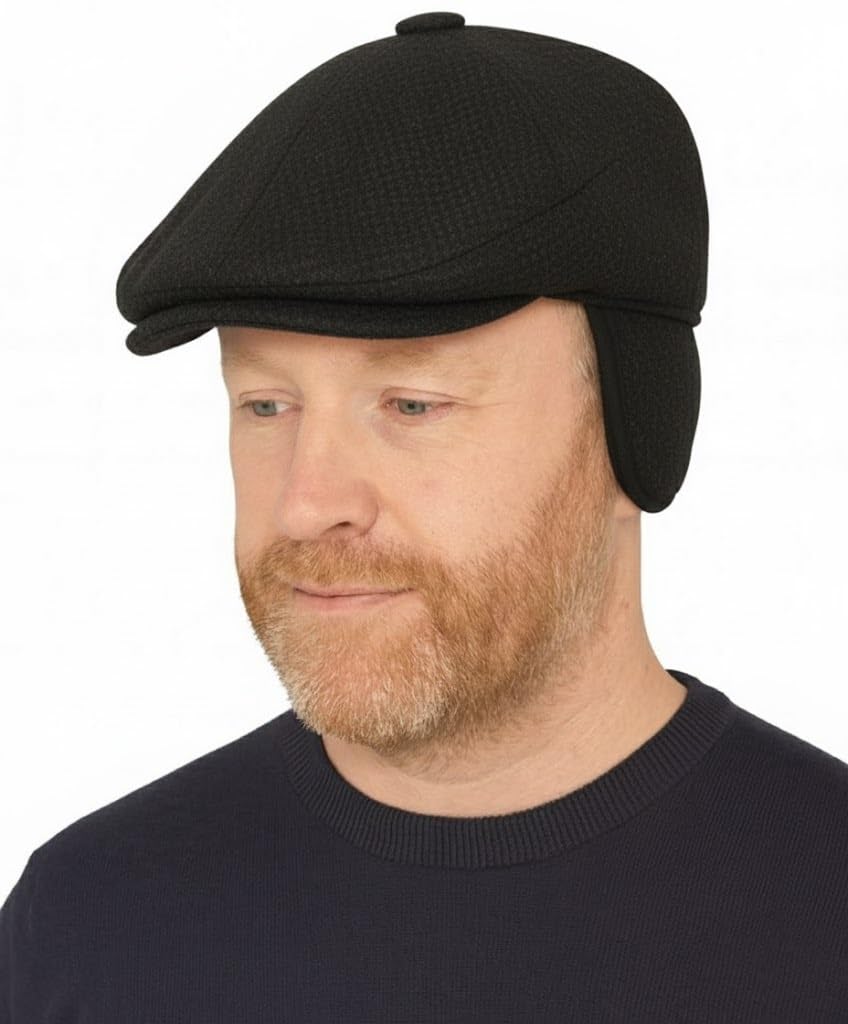 zacharias Men's Self Design Winter Woolen Ascot Golf Cap with Earflap bg-11 (Pack of 1)-picture-35