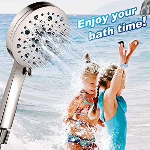 Cobbe Handheld Shower Head With Filter, High Pressure Showerhead With Hose, Bracket And Water Softener Filters Beads For Hard Water Remove Chlorine And Harmful Substance, Brushed Nickel #TOP3