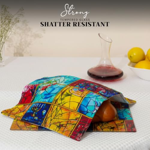 SURI Glass Challah Board – Tempered Glass Challah Cutting Board for Shabbat Table, Jewish Home Decor Judaica Gift by SURI - Image 4