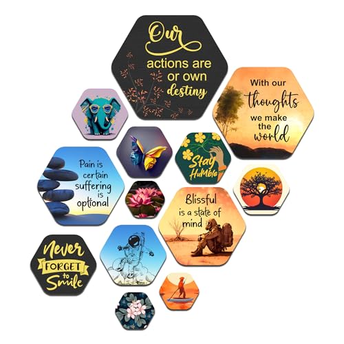 Image of Decor Smart Inspirational Wooden Wall Art | Living Room Decoration | Positive Mindfulness Accent | Home Decor Decorative Artwork | Motivational Quotes Wall Hanging | Spiritual Sticker Panel (WPS 212)