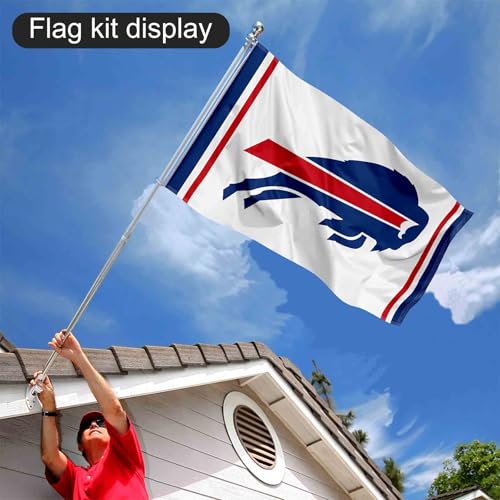Kit mât de drapeau Buffalo Bills structure blanche WinCraft haute résistance