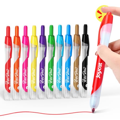 JoyCat 10-Color Click Markers Washable Markers for Kids Retractable Tips