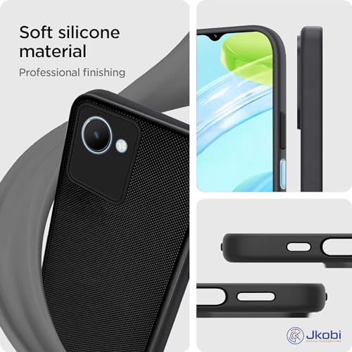 Image of Jkobi Back Cover Case for Realme C30 | C30S (Textured Grip Design | Camera Protection | Slim and Light Weight | Soft Touch and Feel | Black)