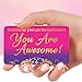 PARTH iMPEX You Are Awesome Cards Pack of 100 – Gold Foil Appreciation Kindness Cards 3.5x2 Mini Motivational Recognition Notes for Teachers Students Employees Coworkers Staff Rewards Encouragement