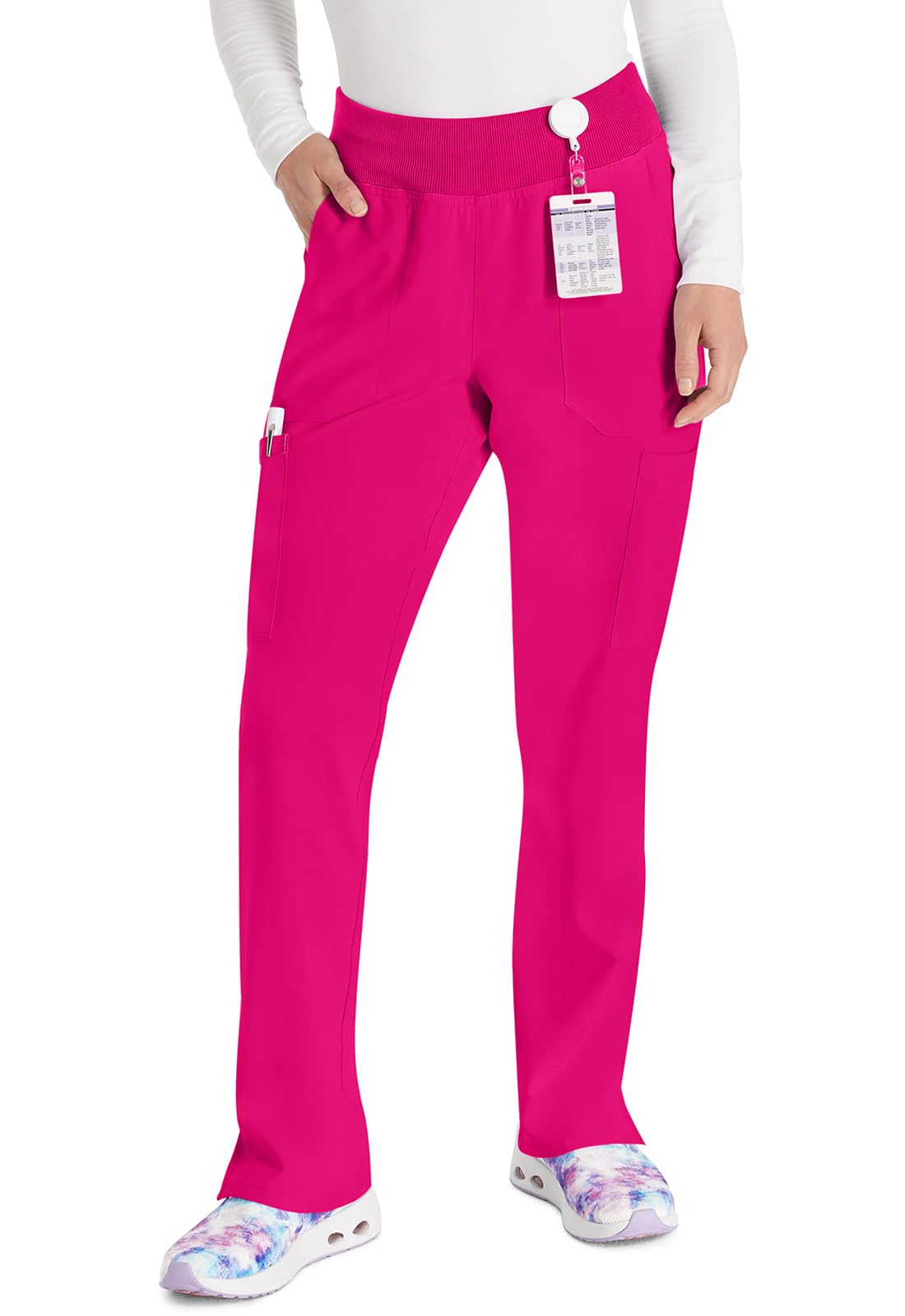 EDS Essentials Scrubs for Women, Yoga-Inspired Pull-On Pant with Four-Way Stretch and Moisture Wicking DK005