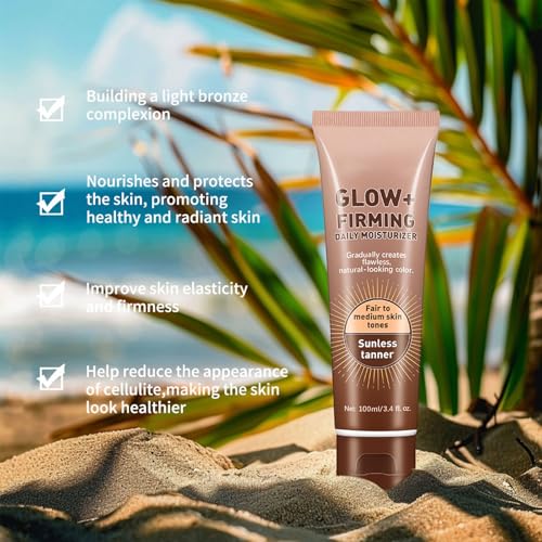 Image of Glow+Firming Self Tanner Body Lotion, Sublime Bronze Leg Makeup, Cover Up Makeup Waterproof No Transfer, Streak-Free Fake Tan, Fair to Medium Skin Tone