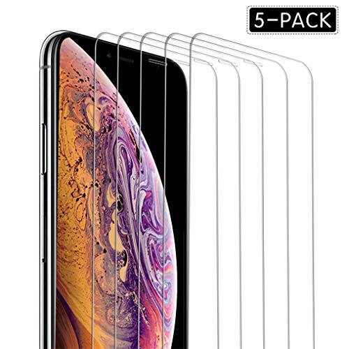 MOSBO [5 Pack] Screen Protector Compatible with 11 Pro Max / iPhone Xs MAX, 6.5 Inch, 0.26mm Tempered Glass Screen Protector, 3D Touch, Case Friendly, Bubble Free, Anti-Scratch