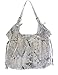 Elliott Lucca Sintra Leather Tote, Black/ White Exotic Snakeprint
