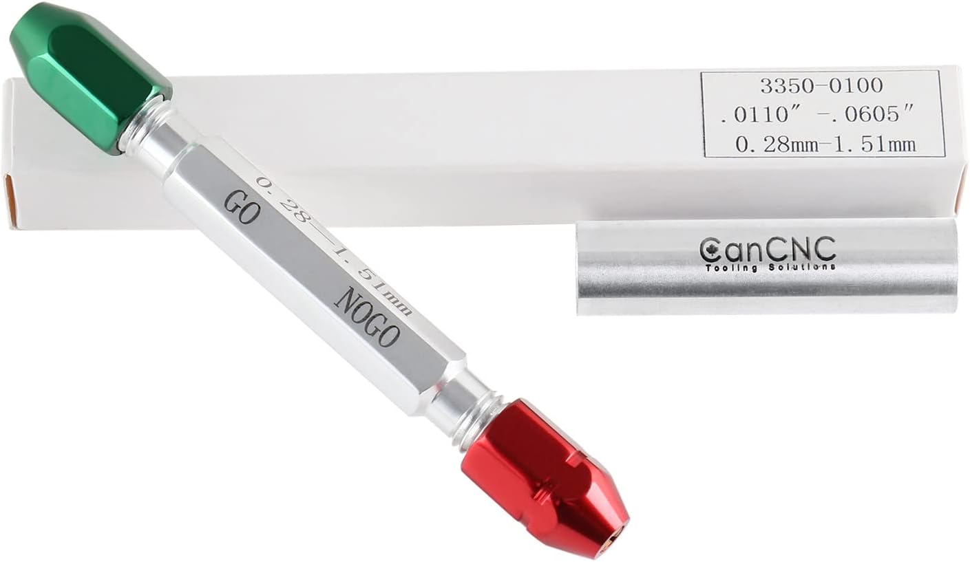 Accusize Industrial Tools 0.011'' - 0.060'' Go/No Go Double End Gage Handle, 3350-0100