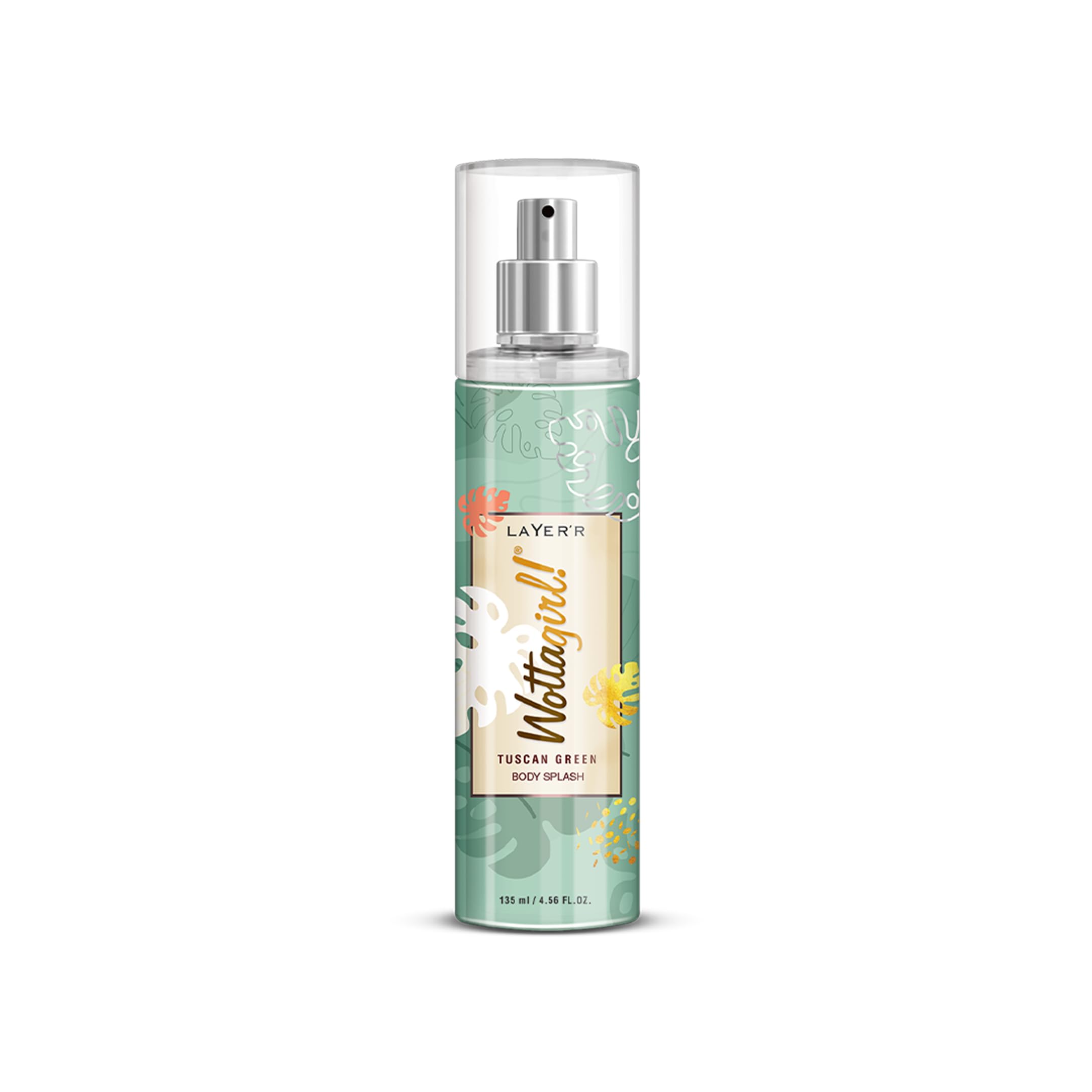 Layer’r Wottagirl Tuscan Green Body Splash 135ml | Refreshing Long-Lasting Mist Spray for Women | Green, Sandalwood & Amber Fragrance | Perfect for Daily Use | Skin-Friendly & Non-Irritating