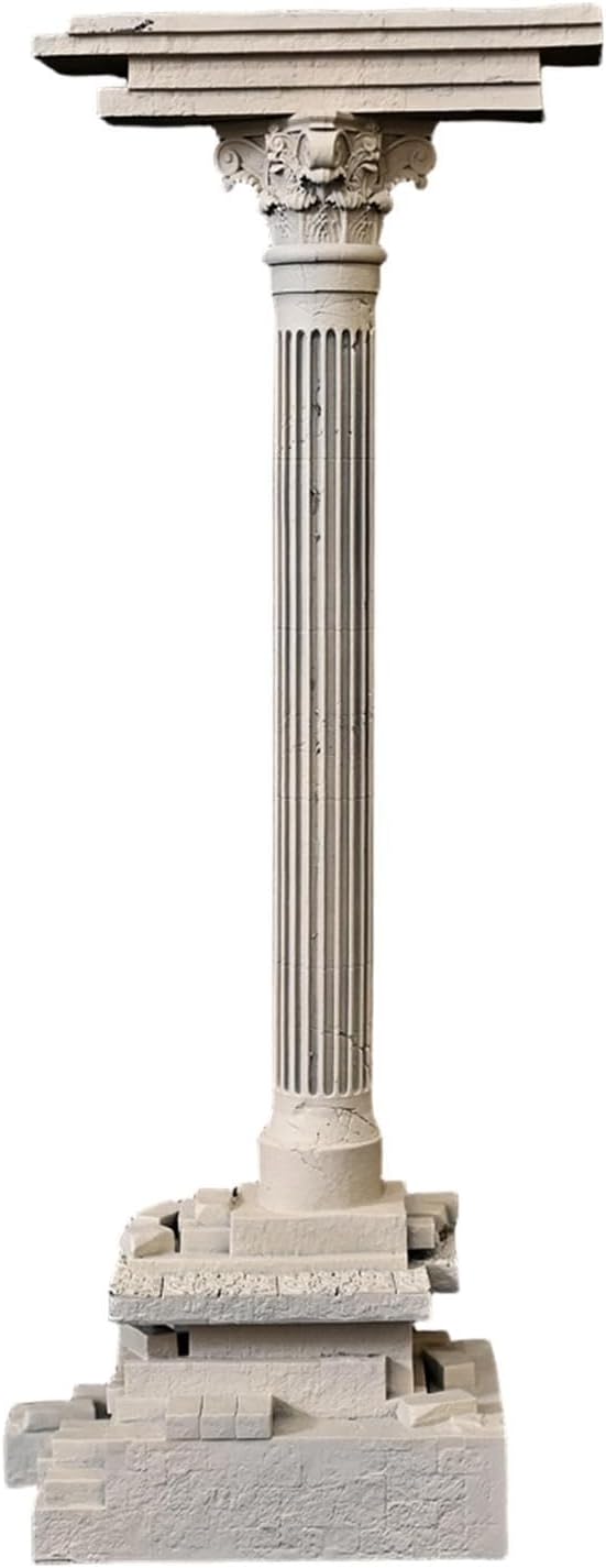 Baoblaze Roman Column Decoration Realistic Resin Aquarium Decor Fish Tank Accessories Landscape Decoration Roman Pillar Decor 18.5cm, Set C