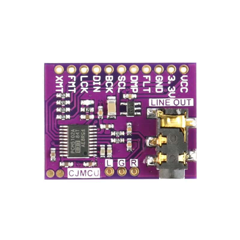 PCM5102A Fidelity Stereo DAC Audio Module, I2S Digital to Analog Converter with Low Noise, 3.5mm Headphone Jack for Audio Enthusiasts