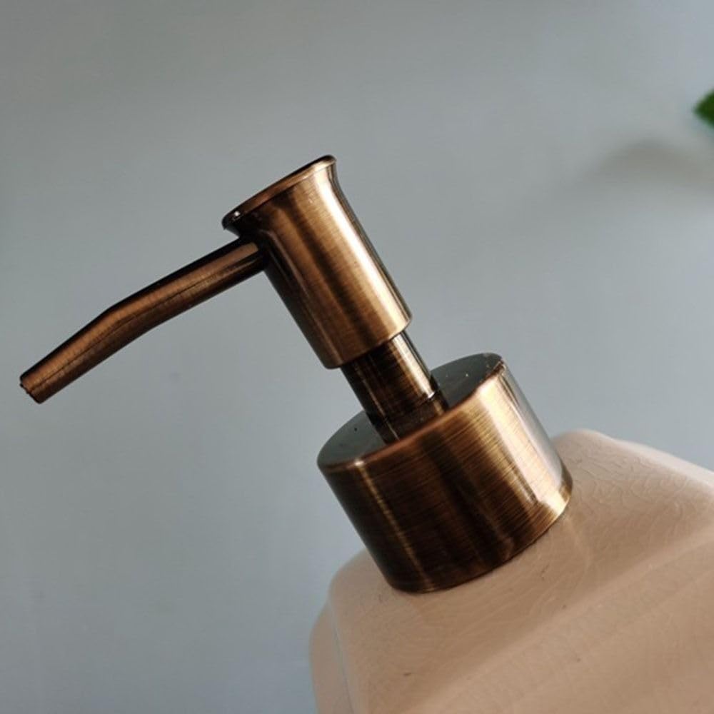Dispenser di sapone in ceramica, con motivo floreale, bottiglia in ceramica a pompa, per bagno o cucina (D)