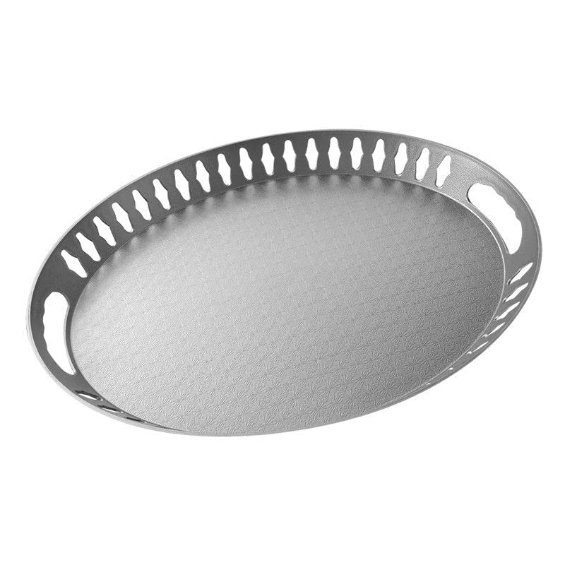 Galaxy Painted Oval Pp Serving Tray Silver 35x45cm