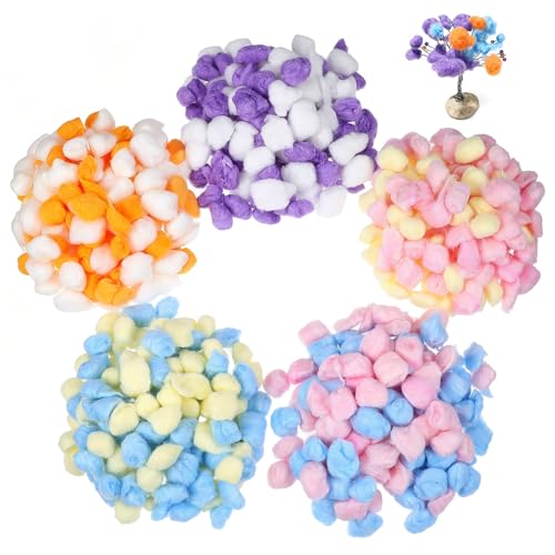 Bolas de algodón de colores CVUTOVO para manualidades DIY y nidos de mascotas
