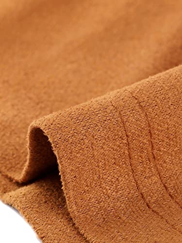 Image of Allegra K Women's Moto Faux Suede Jacket Lightweight Open Front Lapel Draped Outwear Cardigan Small Brown
