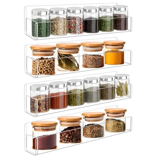 Douildhaiy Acrylic Spice Rack Wall Mount-12 Inch, Clear Spice Shelf