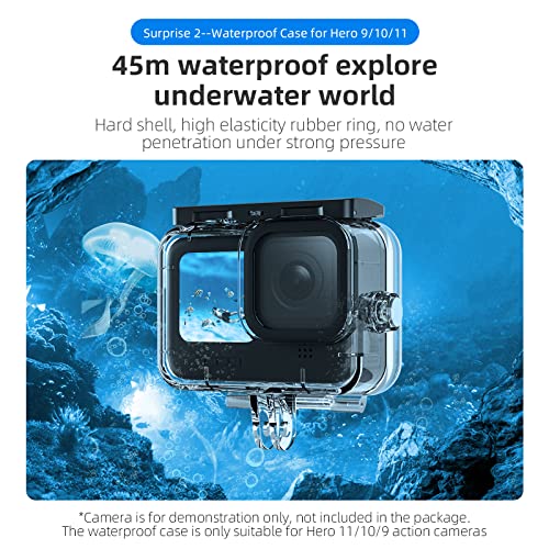 Adaptom Action Camera Accessories Kit w/Waterproof Case for GoPro, Neck Mount+Selfie Stick+Bike Mount for GoPro Hero 12 11 10 9 8 7 6 5 4 GoPro Max GoPro Fusion Insta360 DJI Osmo Most Action Camera - Thumbnail 4