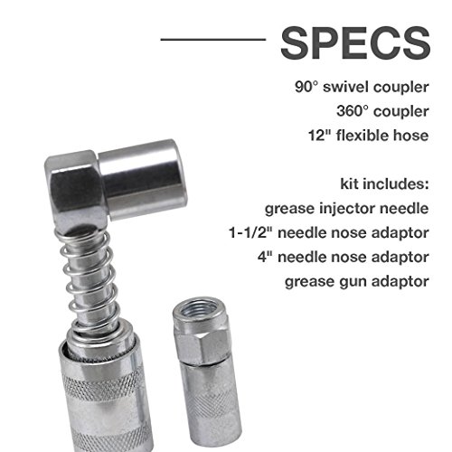 Zerk Fittings Lubrication Aid Tool Kit for Grease Gun - Thumbnail 2