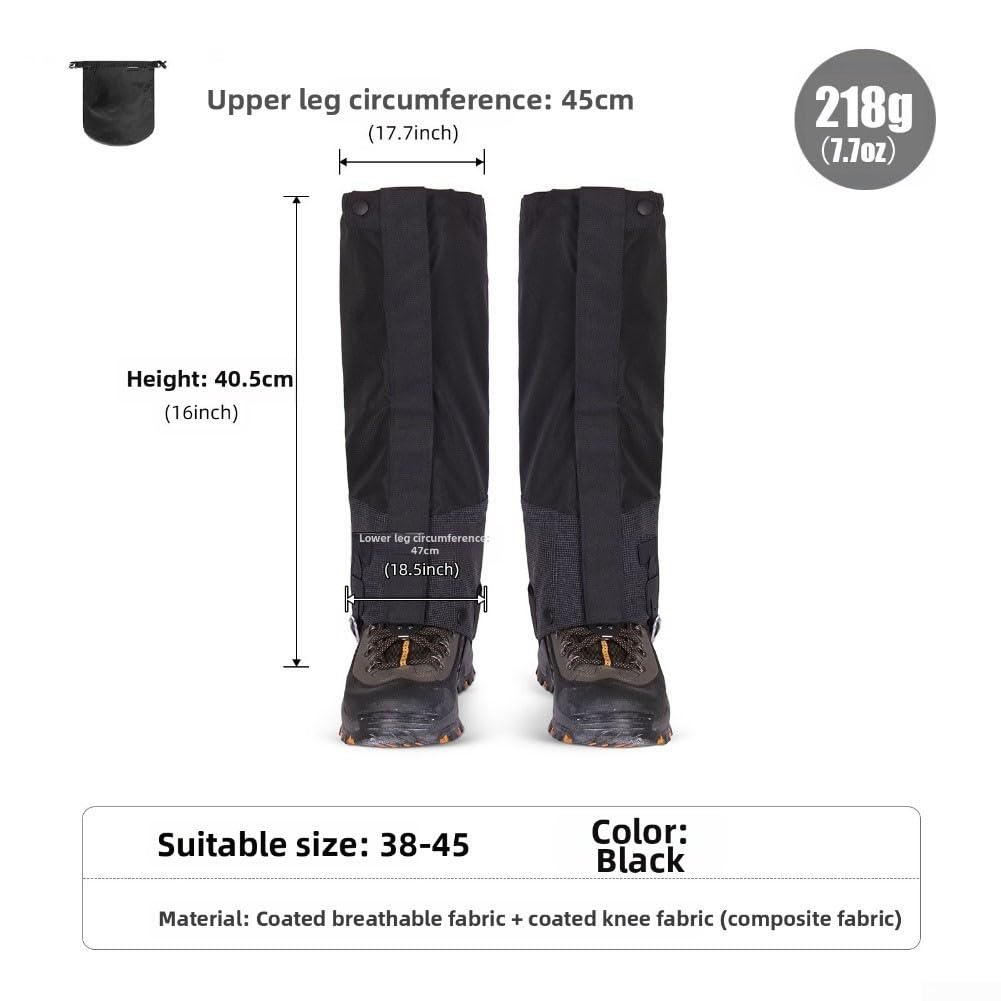 Ghette impermeabili da escursionismo, 40,5 cm, antivento, traspiranti | Materiale rinforzato resistente agli strappi, resiste ai detriti di spine e radici, per escursioni su terreni accidentati