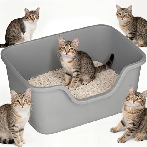 Arenero grande para gatos con bordes altos y extra amplio miniatura 1