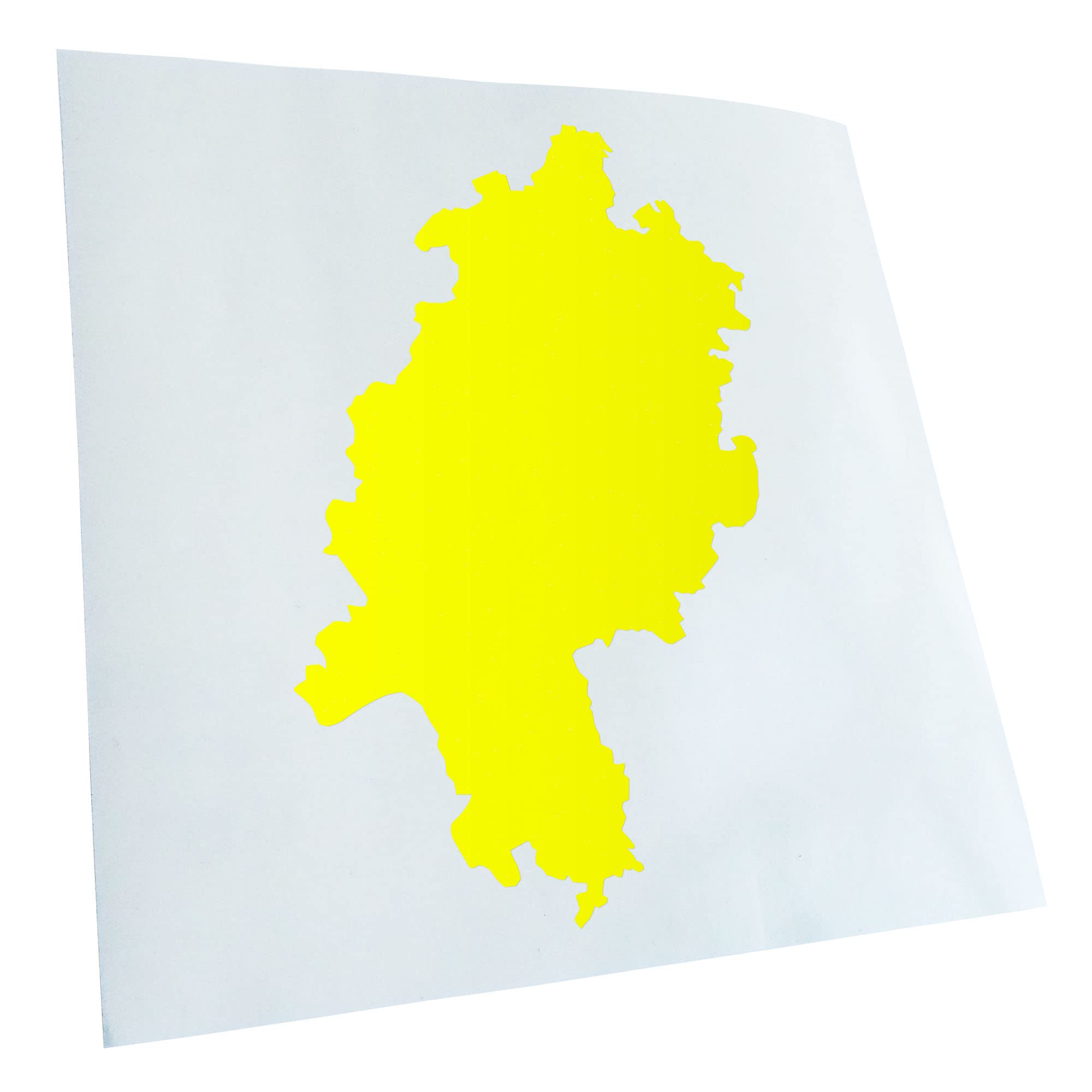Kiwistar - Car Sticker - Neon Yellow - 60 x 40 cm Hessen Germany Silhouette - Rear Window Car Sticker Weatherproof for Car Truck Moped Truck - Sticker Exterior Self-Adhesive Tuning Accessories for