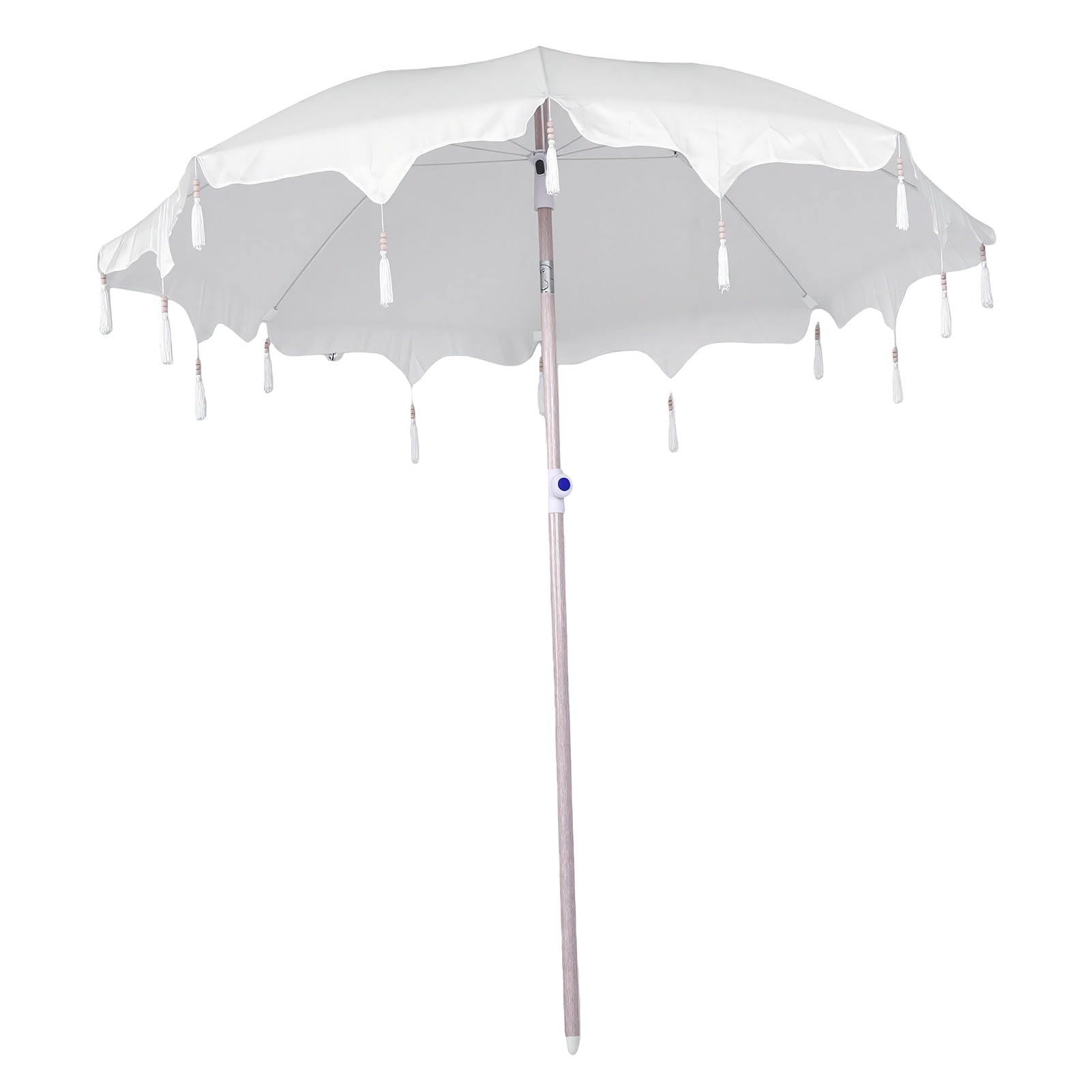 banapoy Ombrellone Patio con Nappa Protezione Solare per Giardino Spiaggia | Baldacchino portatile Boho Macrame con frange UV50 per piscina, cortile, picnic, balcone, appartamenti, festa nozze