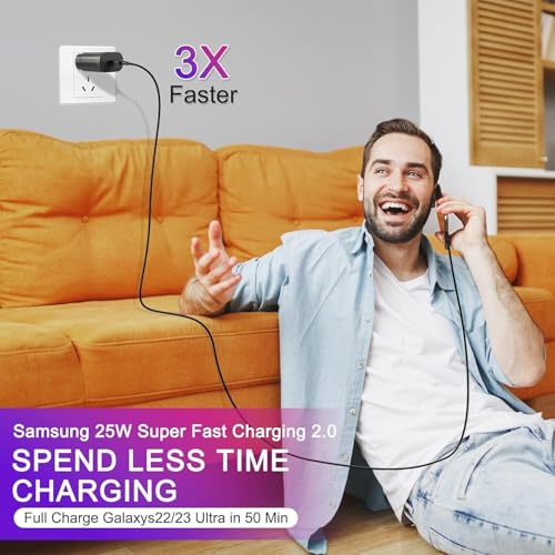 Image of Original 25W Type C Charger Adapter Compatible Samsung with M35 /A35 /F35 and Other Galaxy USB C Devices, 25 watt Super Fast Charging Adaptor for M15 /A15 /F14 /M14 /A14 /F14 /A34 /M34 /F34, Black