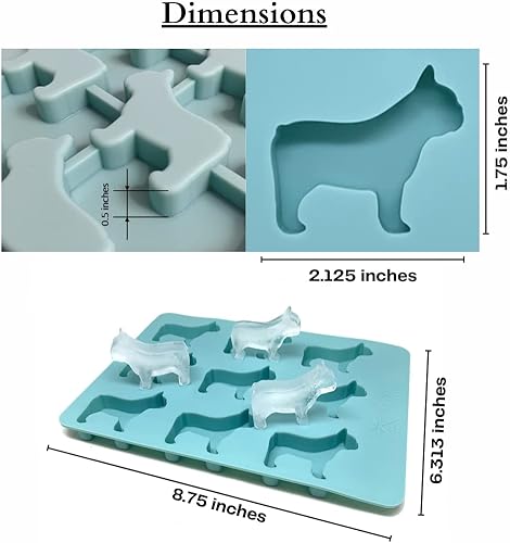 Miniatura 2 de Kasian House Molde y bandeja para cubitos de hielo de Bulldog francés