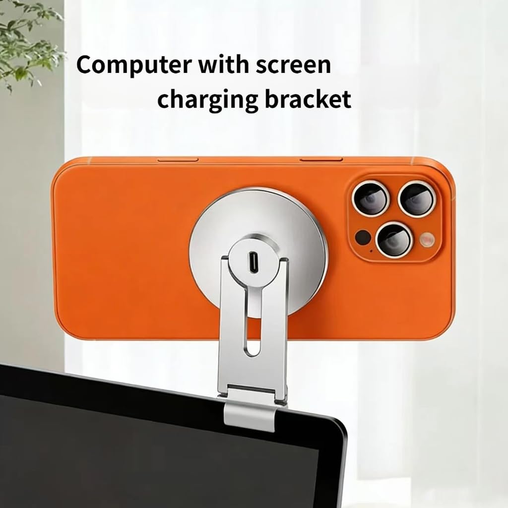 1 juego de soporte de metal giratorio de 360 grados para teléfono, base de carga plegable con cable para visión multiángulo