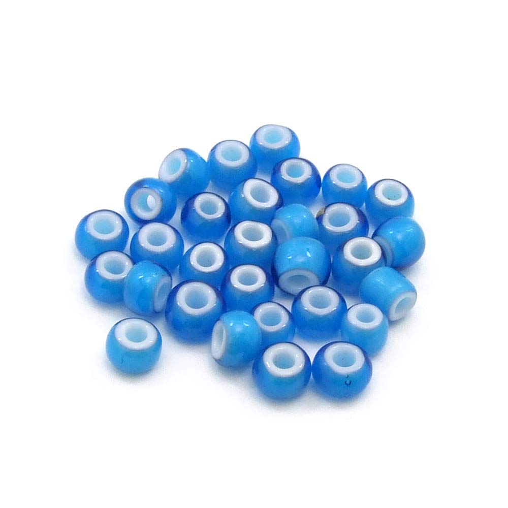Amazon | 【水色】 (5mm) ホワイトハーツ/インディアンビーズ 30粒入 