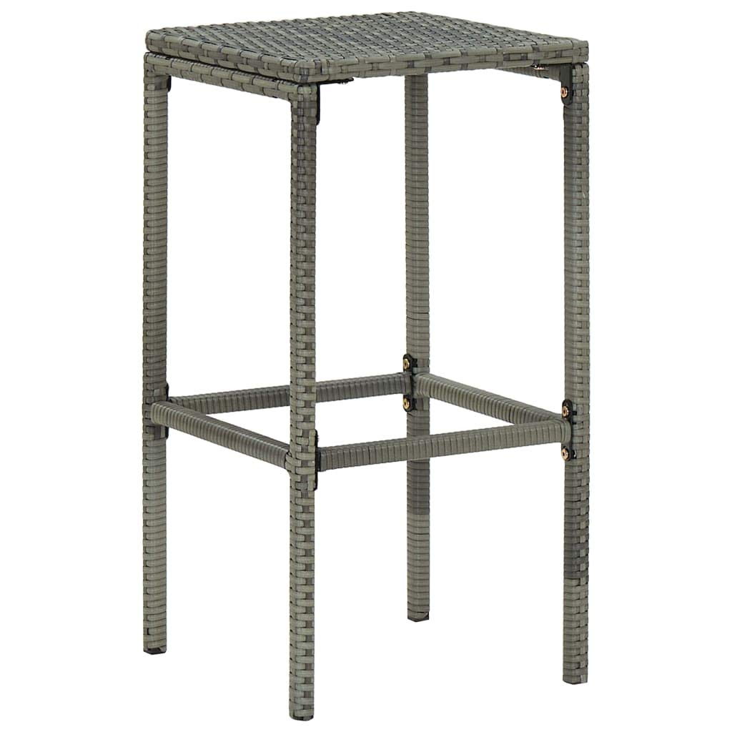 vidaXL Meuble de Bar de Jardin 8 pcs avec Coussins Salon de Jardin Table et Tabourets Résine Tressée Gris