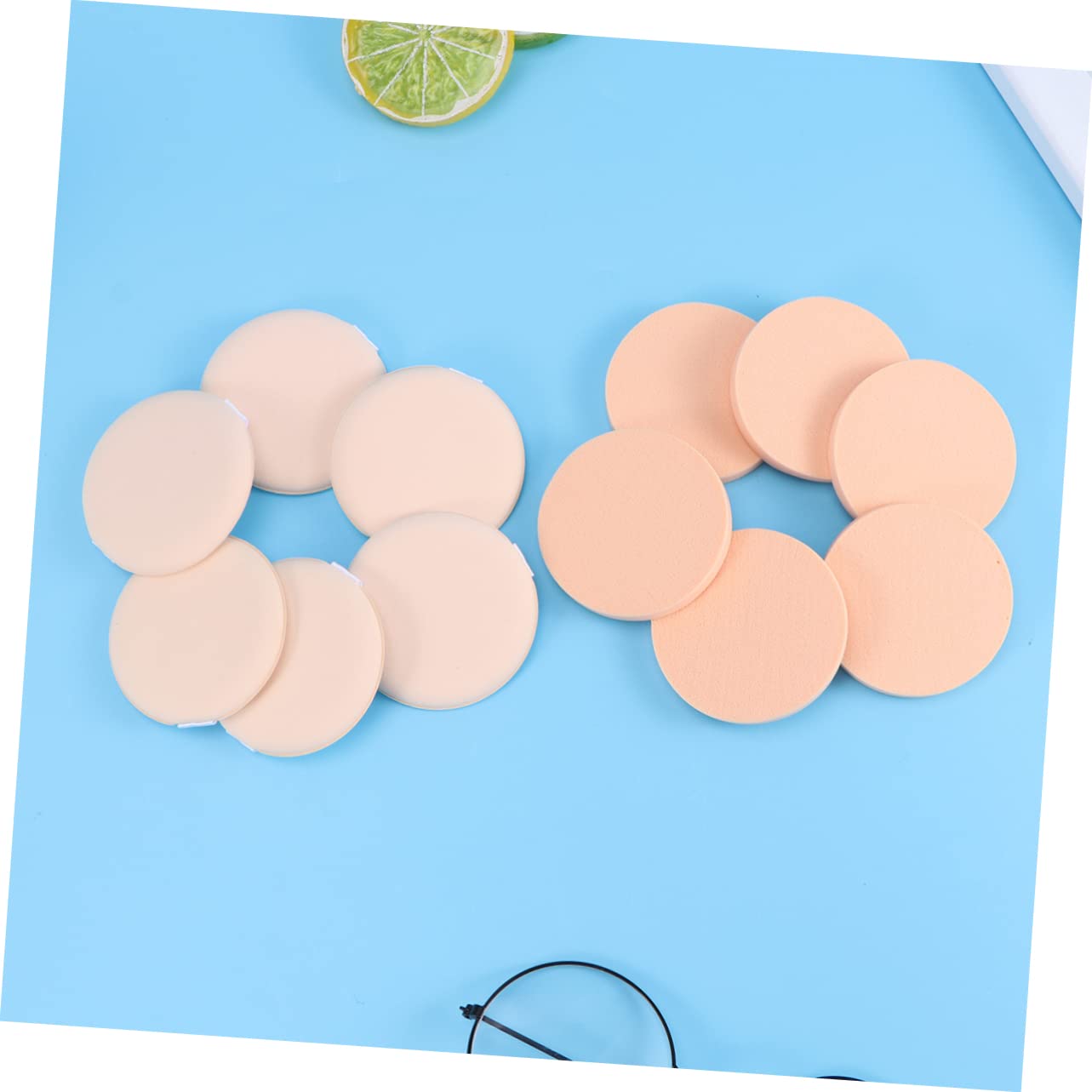 HAKIDZEL 12Pcs Makeup Puff Elastic Plastic Mesh Powder Sponge for Loose Powder for Salon Travel Use Comfortable Durable Effortless Foundation Application