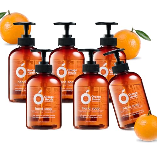 Image of ORANGE HOUSE Natural Liquid Hand Soap, Cold-Pressed Orange Oil, 6 Pack