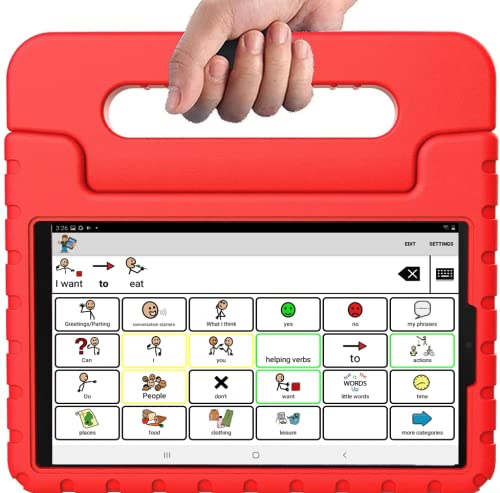 Speech Tablet All-in-1 AAC Symbols-Based (AAC Device) with 8.7 inch Galaxy Android Tablet, TalkTablet Speech app, Case (Choose from 7 Colors) for Autism or Aphasia, TOLL-Free Technical Support