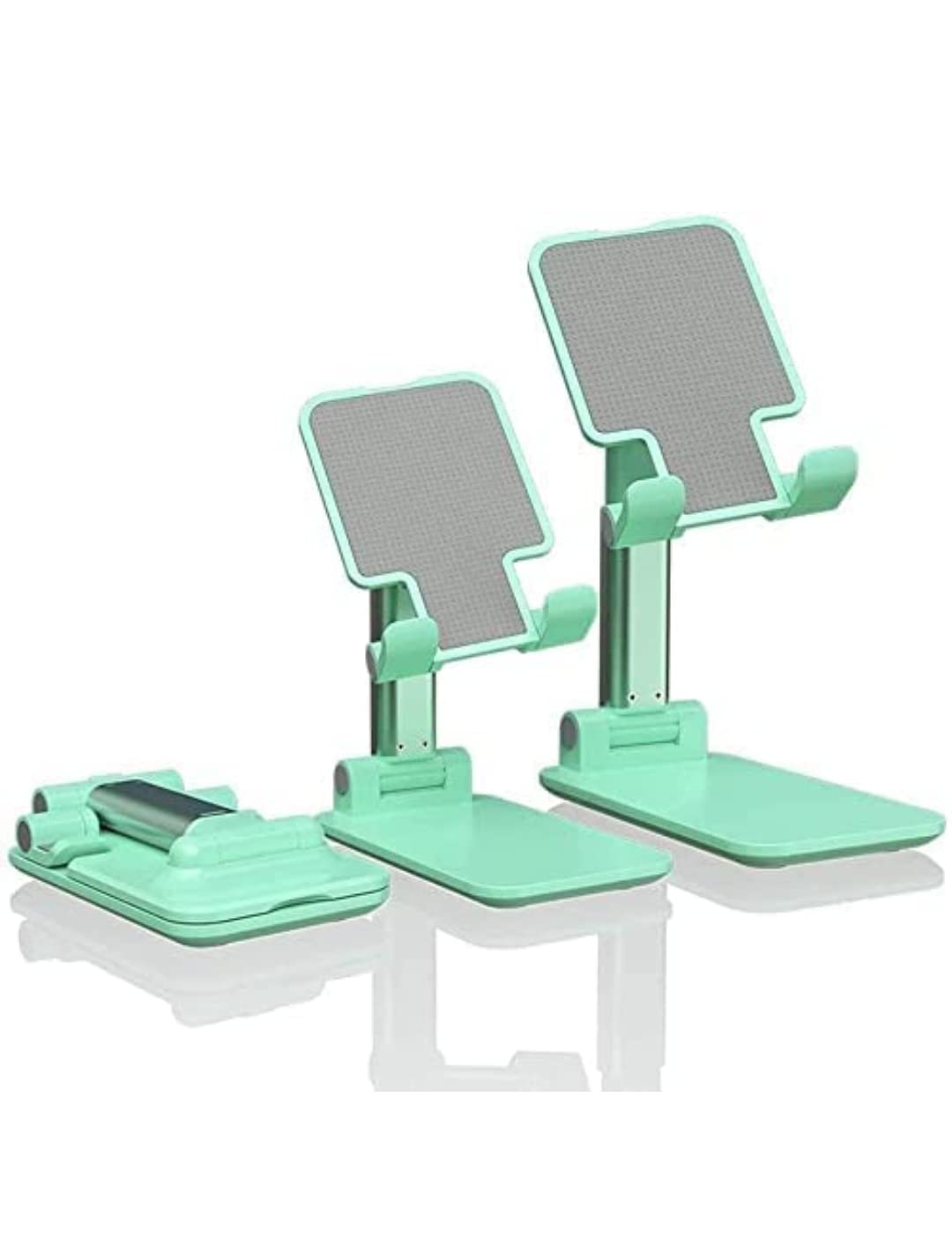 ZOXOWA CART Phone Mobile Phone Stand Holder for Youtuber Video Online Classes Table Desk Foldable Mobile Holder Adjustable Portable Hand-Free Video Call Mount Compatible (Green Stand)-image-25