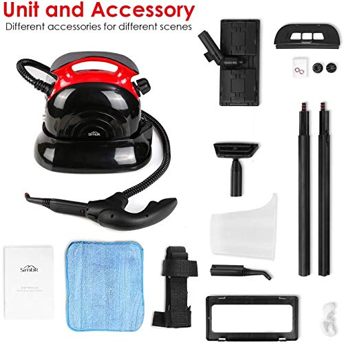 SIMBR Best Steam Cleaner, 1500W Heavy Duty Household Steamer, Multipurpose Steam Mop with 13 Accessories, Chemical-Free Cleaning for Carpet, Floors, Windows, Cars and More