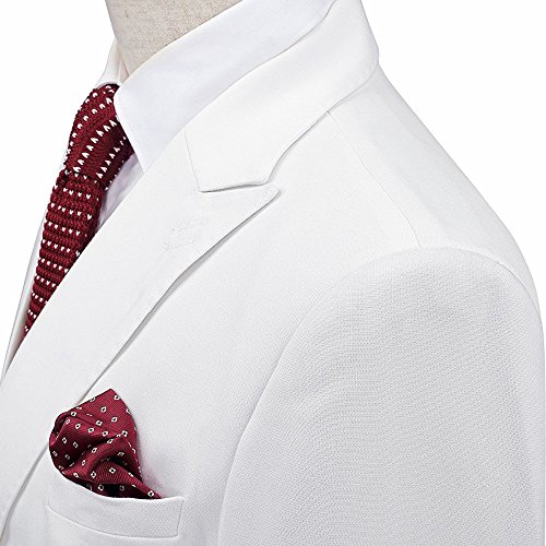Mens White Double Breasted Blazer Jackets Wedding Groomsmen Suits2