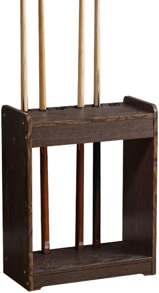 Solid Wood Freestanding Pool Cues Racks,Vertical Floor-Standing Cue Rack,Billiard Rod Placement Rack,for Family Club Billiard Room 1 / Teak Grain / 48x24x60cm (Teak Grain 48x24x60cm)