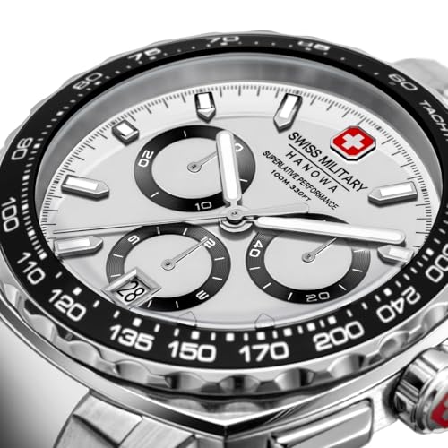 Image of Swiss Military Hanowa Speedwell White Round Dial Swiss Made Chronograph Watch for Men | SMWGI0006801