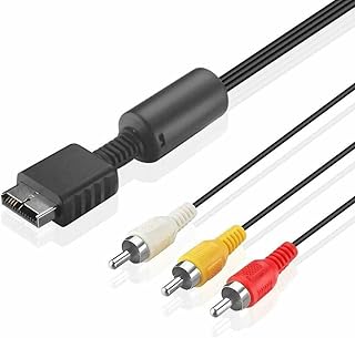 Keendex KX 3028 Audio Video AV Cable to 3 RCA for Sony PlayStation, 1.8 Meters - Black