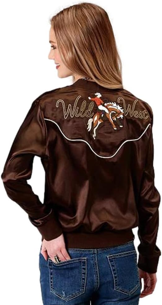 WOMENS SATIN POLY BOMBER JACKET
