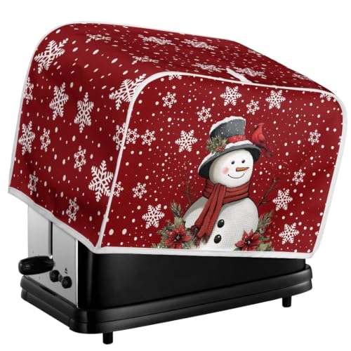 Image of Red Snowman 2 Slice Toaster Cover Christmas