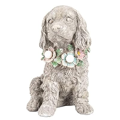 Ovewios Garden Statue Dog Memorial Gifts - Yard Art Decoration with Solar LED Lights Waterproof Resin Garden Figurine Decor for Outdoor Patio Yard Lawn Ornament