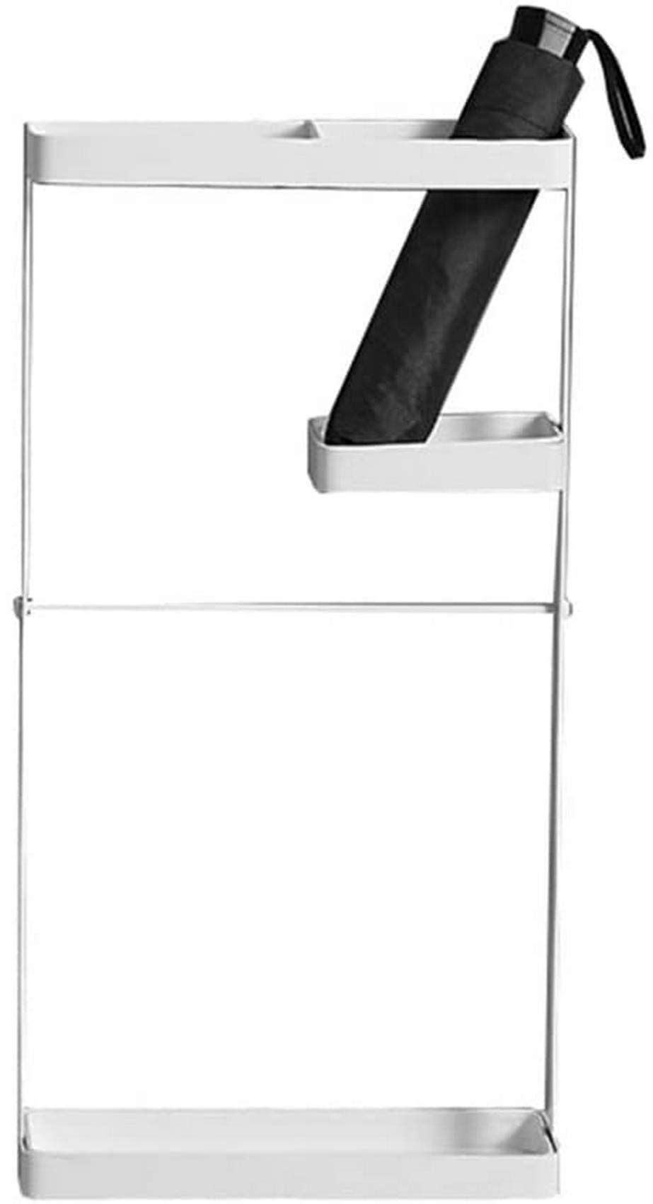 Porte-parapluie intérieur blanc métallique anti-goutte pour protéger vos sols de l'eau
