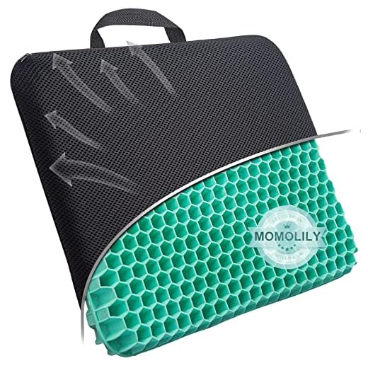 Gel-Sitzkissen Orthopädisch | Gel-Stuhlkissen | Atmungsaktiv und Rutschfest