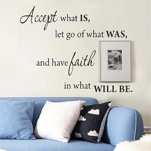Boodecal Accept What Is Let Go Of What Was And Have Faith Inspirational Wall Decals Quotes Word Wall Sticker Quotes Motivational Wall Decal Office Study Room Inspirational Wall Art Sticker Vinyl Wall Mural Paint Decors 16.1 In X 15.4 In #TOP5