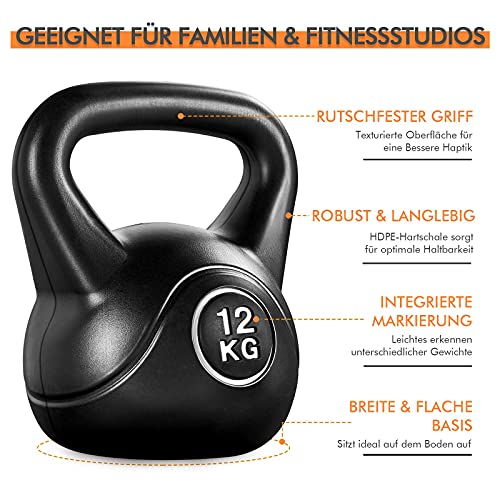 Yaheetech Kettlebell, 6kg 8kg 10kg 12kg 16kg 20kg Gewichte, für Krafttraining Fitness Gymnastik, Kugelhantel Schwunghantel Kugelgewicht – Bild 5
