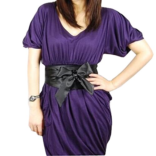 Women's Satin Ribbon Belt Tie Bowknot Band Wrap Elegant Wide Belt Waistband Silk belt2