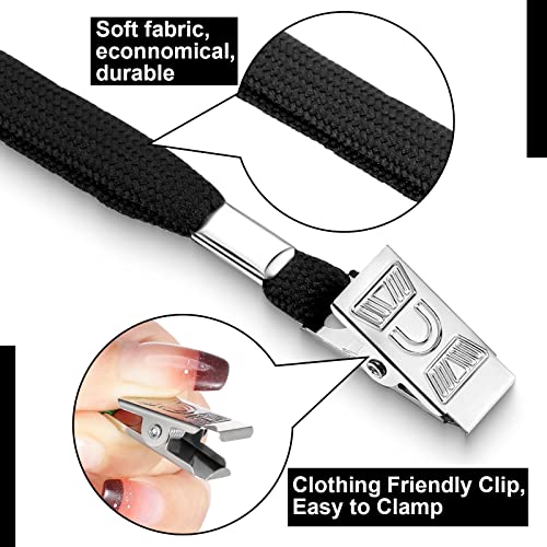 Image of Marspark 10 Sets 4 inchx3 inch Name Badge Holder with Lanyard Bulk, Black | Waterproof Reusable Plastic with Clip, ID Badges Business School Conference Use, Lanyard Strap for Employees Students Events